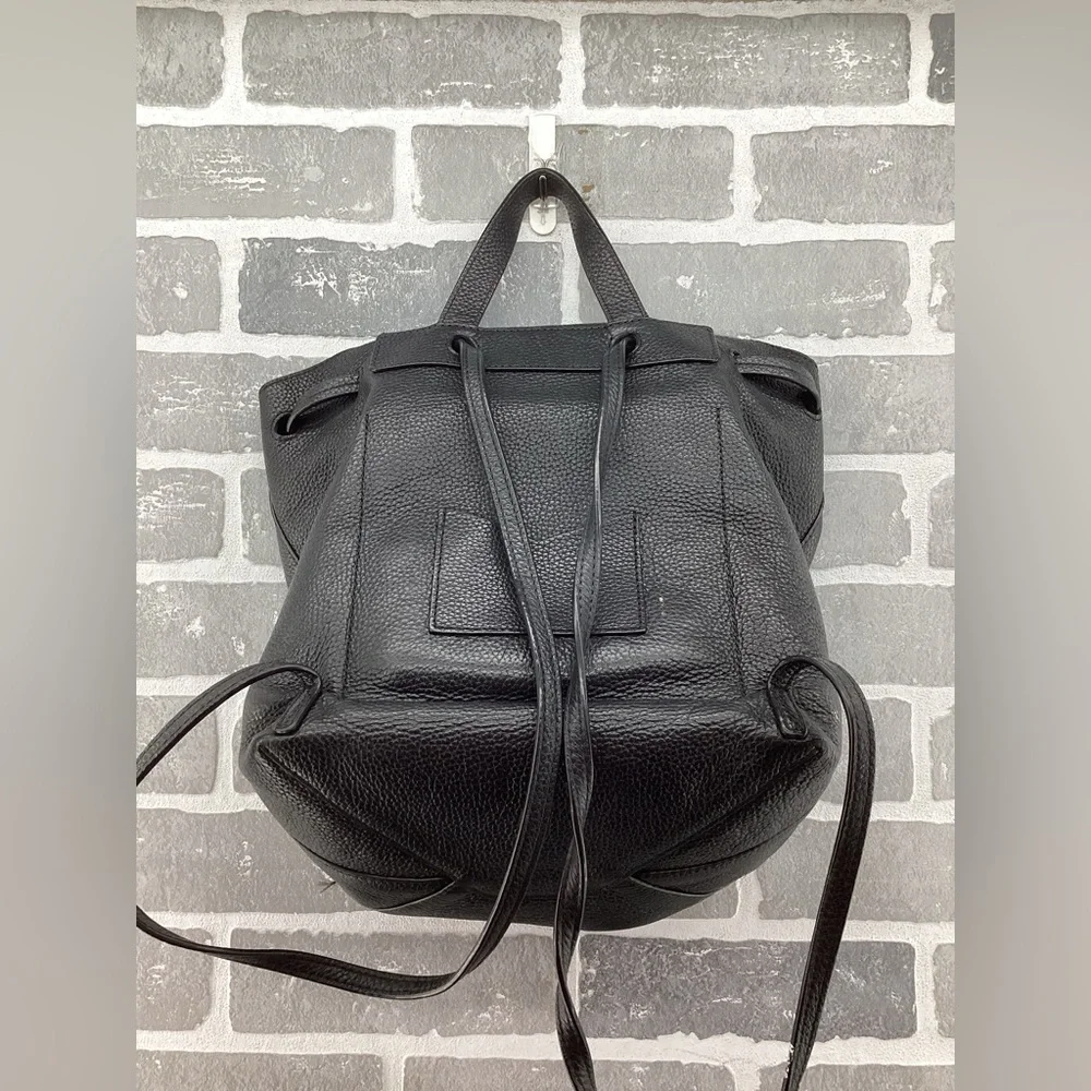 Michael Kora Black Junie Medium Pebbled‎ Leather Backpack